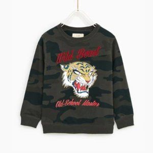 ZARA | Boys Wild Beast Camouflage Sweatshirt size 9